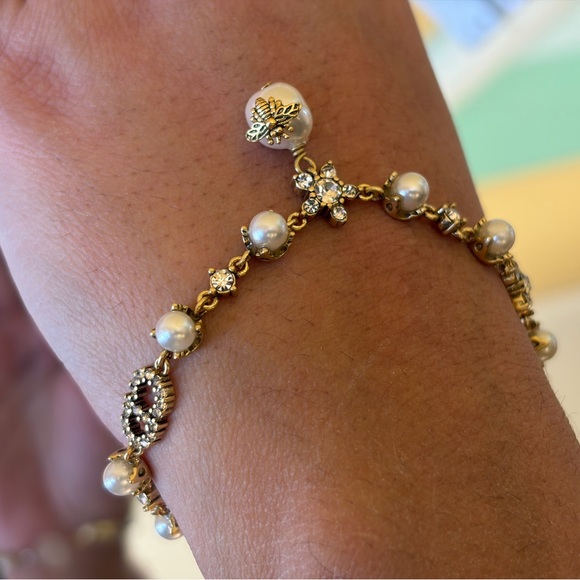 Dior CD logo bracelet with crystal accents - Picture 6 of 9